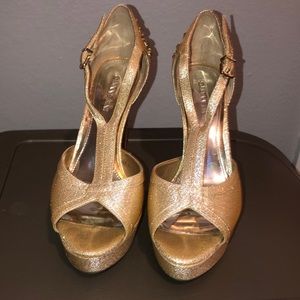 Gold GIANNI BINI stilettos worn once
